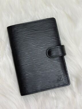 Louis Vuitton Black Epi Leather Small Agenda Cover